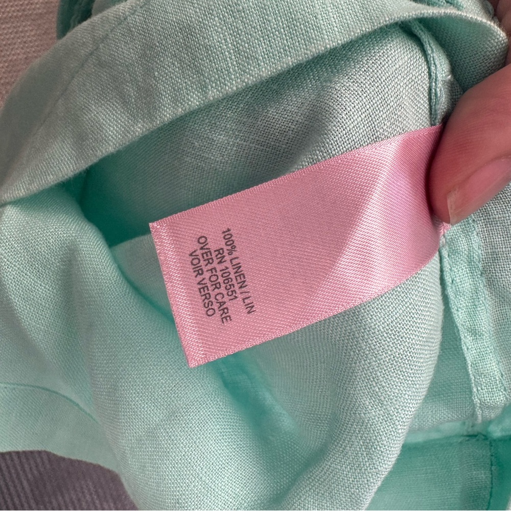 Calypso St. Barth 100% Linen Mint Green Tunic Mini Dress Coverup, size M - Picture 7 of 7